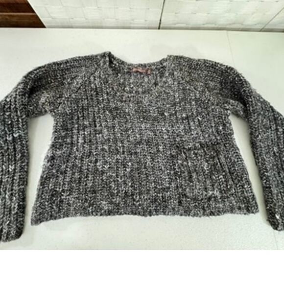 "525 AMERICA" Sweater Womens Cropped Chunky Knit Front Pocket SZ M Workwear Warm - Picture 7 of 11